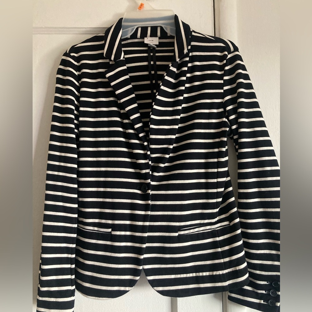 a new day Black and White Striped Suit Jacket